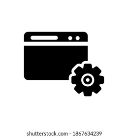 Web page settings illustration glyphs style user interface icon vector design, this vector is suitable for icons, logos, illustrations, stickers, books, covers, .etc