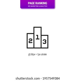 Web Page and Site Ranking Icon. SEO Marketing symbol. Achieving results in conversion, retention and engagement. Can be used for topics like web marketing services etc - Mono - Vector Icon