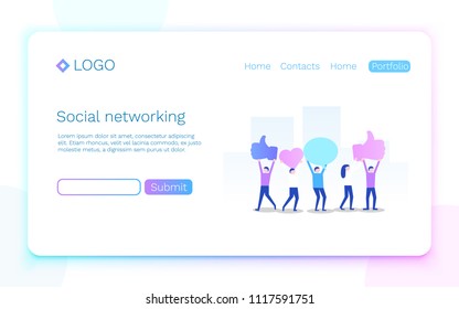 Web page. Social media or network concept. Landing page concept. Vector illustration