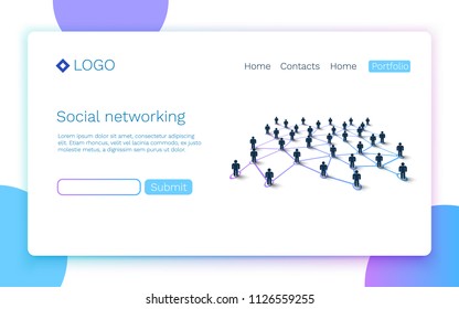 Web page. Social media or network concept. Landing page concept. Vector illustration