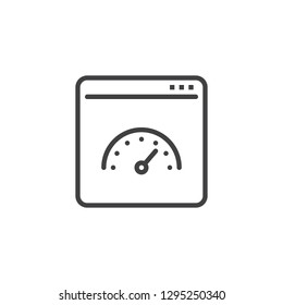 Web Page Speed line icon. linear style sign for mobile concept and web design. Browser speed test outline vector icon. Symbol, logo illustration. Pixel perfect vector graphics