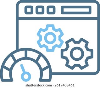 Web page speed test Line Two Colour Icon