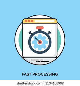 Web page with speedometer showing high speed conceptualizing fast processing