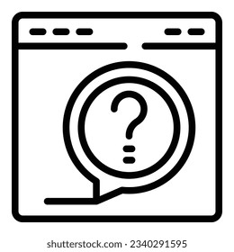 Symbol für die Unterstützung von Webseiten, Umriss-Vektorgrafik. Chat-Kunde. Anrufdienst