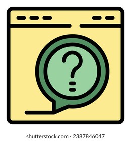Web page support icon outline vector. Chat customer. Call service color flat