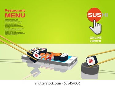 Web page with sushi for restaurants and bar