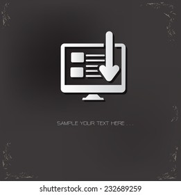 Web page symbol on dark background,vector