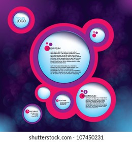 Web page template with 3d abstract bubbles.