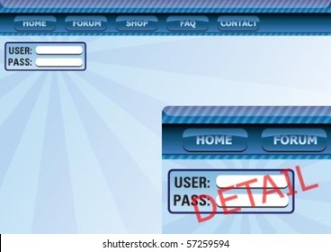 Web page template in blue color