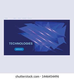 Web page template in blue and purple tones on the theme of technology. Abstract
