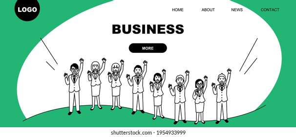 Web page template of business. Landing page concepts for website development. Vector illustration.