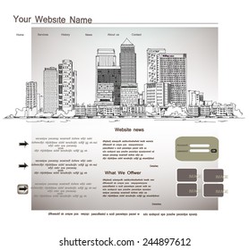  Web page template with capital illustration Web page template with capital illustration