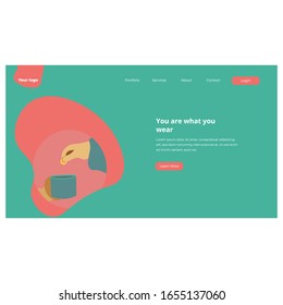 Web page template design with theme giving