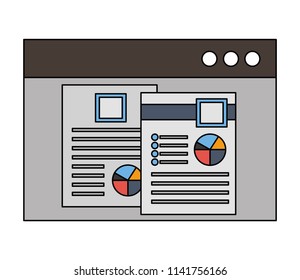 web page template with documents isolated icon