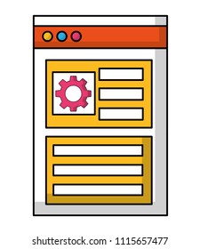 web page template with gear isolated icon