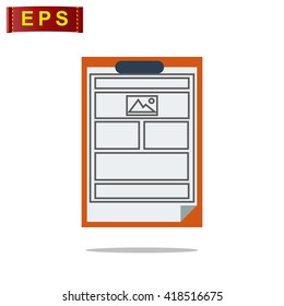 web page template icon, vector layout web page icon, isolated list with layout website