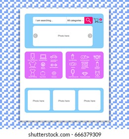 Web page template for online store