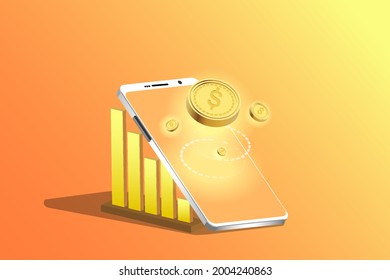 Web Page Templates - Online Statistics Data Analytics and mobile finance and trading apps. Smartphone app, mobile application, KIT presentation, trend, analysis and financial strategy. Vector