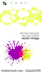 web page templates welcome screene white background vertical orientation