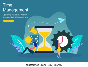 Web page time management and procrastination concept. planning and strategy for business banner 