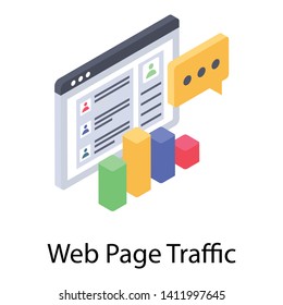 
Web page traffic, isometric icon 

