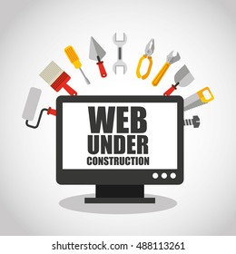 web page under construction vector illustration design