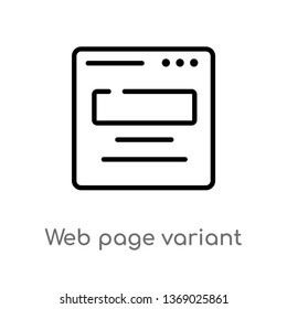 web page variant vector line icon. Simple element illustration. web page variant outline icon from web concept. Can be used for web and mobile