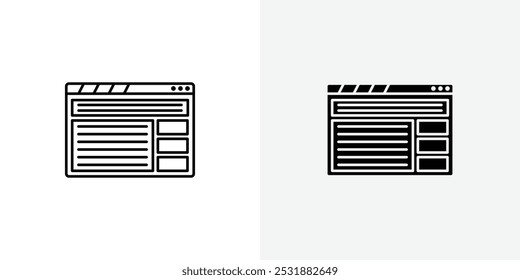 Conjunto de ícones de vetor de página da Web. Ilustrador de vetor de ações. EPS 10
