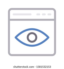 web page vector color line icon 