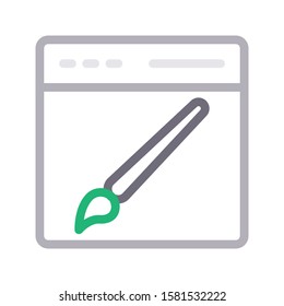 web page vector color line icon 