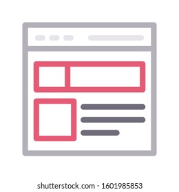 web page vector color line icon 