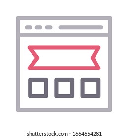 web page vector color line icon 