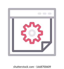 icono de línea de color vectorial de página web 