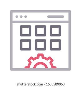 web page vector color line icon 