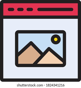 web page vector color line icon 