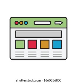 web page vector flat color icon 