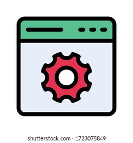 web page vector flat color icon 