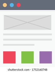 web page vector flat color icon 