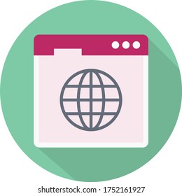 web page vector flat color icon 