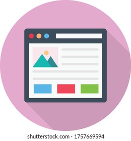 web page vector flat color icon 