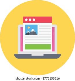 icono de color plano vectorial de página web 