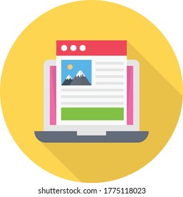 web page vector flat color icon 