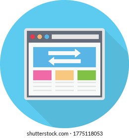 web page vector flat color icon 