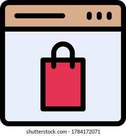 icono de color plano vectorial de página web 