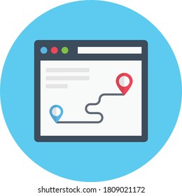 web page vector flat color icon