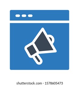 web page vector glyph color icon 