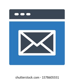 web page vector glyph color icon 
