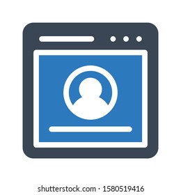 web page vector glyph color icon 