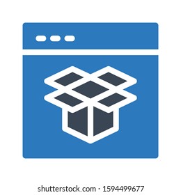 web page vector glyph color icon 