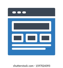 web page vector glyph color icon 